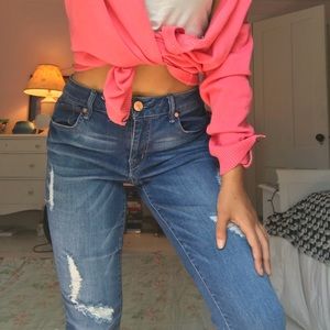 blue denim ripped jeans